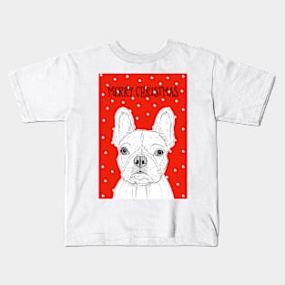 French Bulldog Christmas Greeting Kids T-Shirt